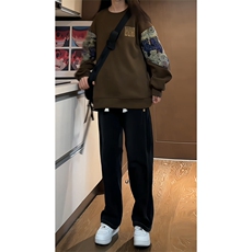 2026春季新款女模内景大码320克华棉卫衣M-5XHW23675-特P35，男装卫衣，电商A022