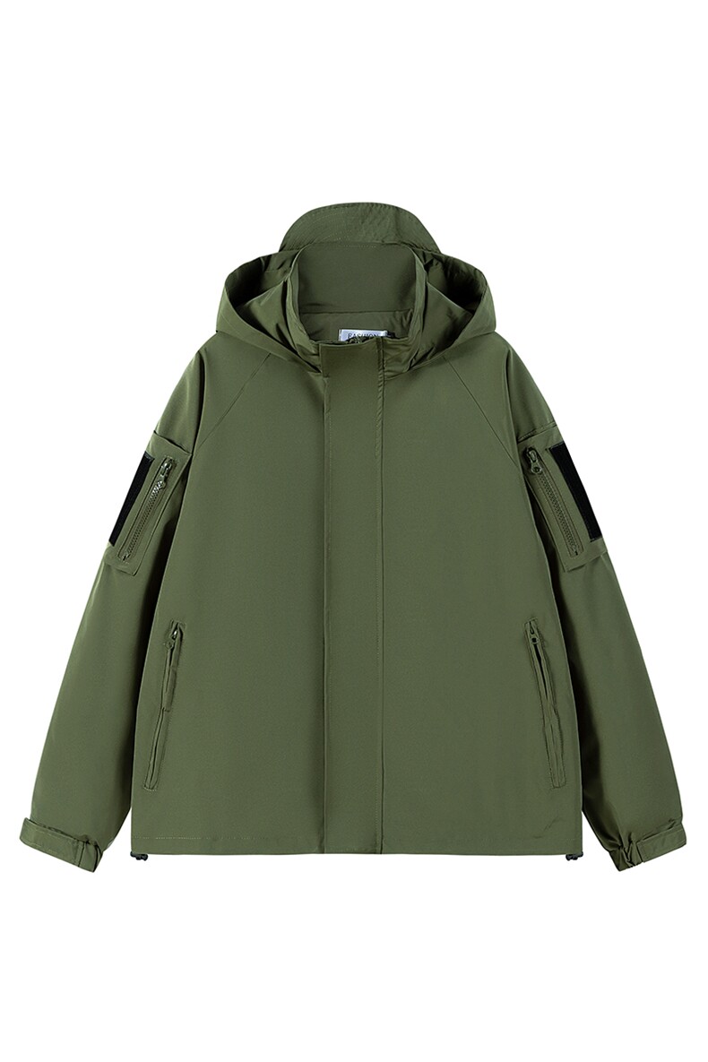 日系白底新款拼接撞色连帽冲锋衣夹克男潮流宽松外套JK2364-P60,男装夹克,星座717