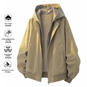 美式重磅高品质夹克假两件开衫外套SY8823特P80控158 大码4-8XL+5图片