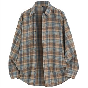 春季新款（跨境电商）格子男女情侣款潮流宽松格纹衬衣，男装衬衫，星座1107-1