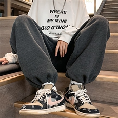 春季新品男士纯色松紧腰长裤2023简约时尚运动裤束脚卫裤K21-P40，男装休闲裤，电商A441-1