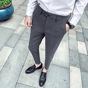 春夏英伦绣花休闲西裤韩版修身小脚裤长裤发型师 A450,男装休闲裤,星座1904A