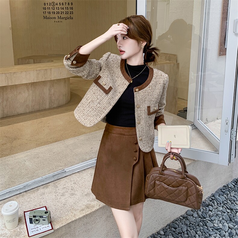 小香风短裙套装女春秋2025新款爆款时尚小个子今年套装裙，女装套装/套裙，雅静靓衣