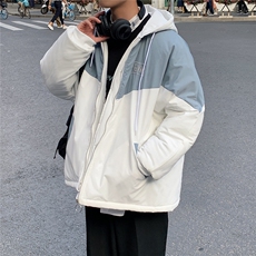 1港风情侣连帽宽松拉链时尚棉衣男女大码棉服男外套男7786P60控98，男装棉衣，星座226-2