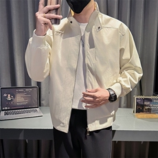 新款社会小伙时尚工装夹克男店主秋装外套男JK87-P78控128黑色，男装夹克，星座301B-1