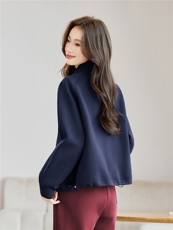 长期有货休闲百搭立领卫衣开衫短外套女2026春秋新款妈妈夹克上衣，女装卫衣/绒衫，璐依舞