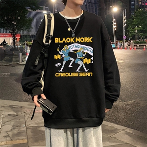 S6304-P28 秋季圆领卫衣男大码韩版宽松长袖外套图片