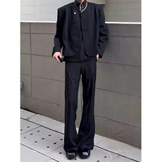 韩版潮流垂感微喇叭西裤男士春夏高级感宽松休闲时尚百搭拖地长裤，男装休闲裤，星座506A