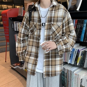 小香风格子外套男秋季潮牌痞帅高级感休闲千鸟格毛呢JA28-P60图片