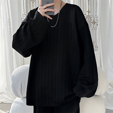 wassuphappy肌理感长袖t恤男款春秋季潮流高级感宽松休闲上衣服，男装T恤，电商A001