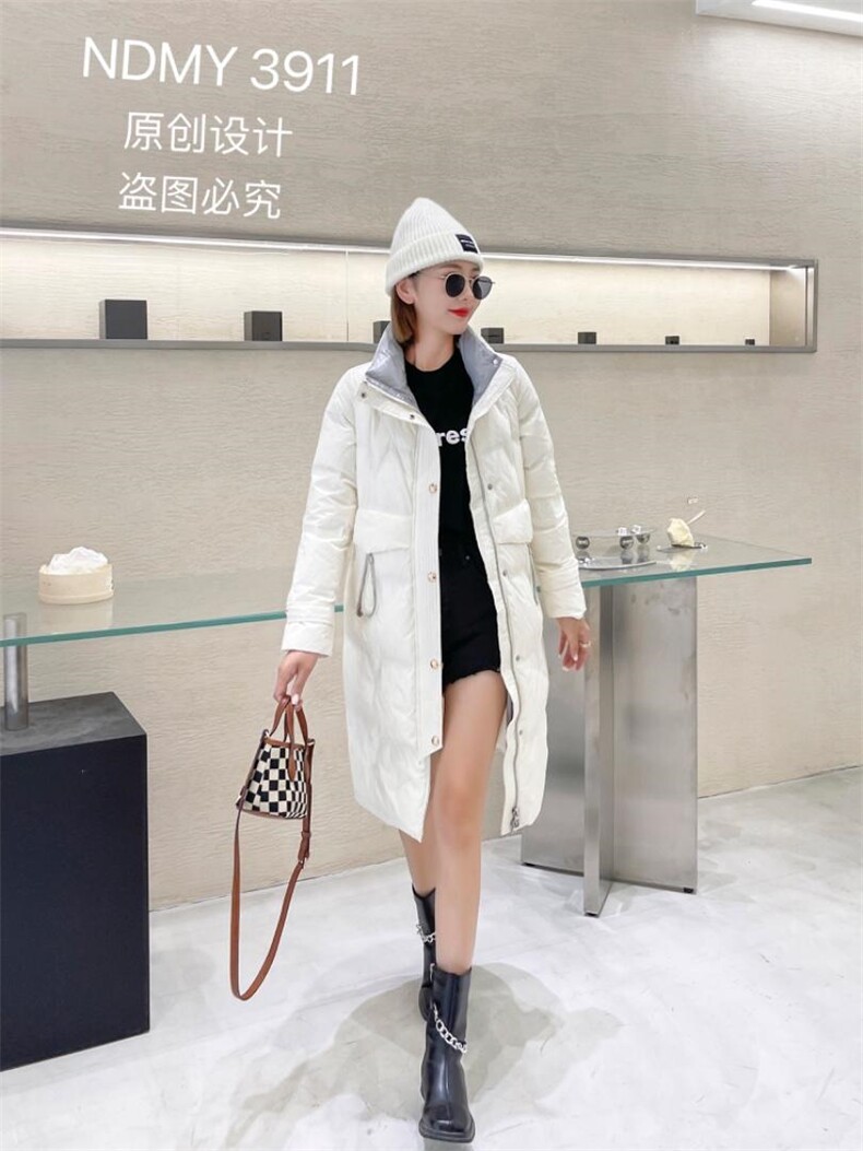 90白鸭绒长款羽绒服，女装羽绒服，尼帝曼依
