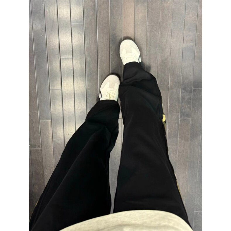 【有货】三条杠裤子男款设计感垂感条纹hiphop卫裤WK697HH-特P55,男装休闲裤,星座1007（原301D）