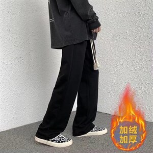 休闲裤男士秋冬季潮牌抽绳直筒运动裤加绒A399P30,男装休闲裤,星座1116-2