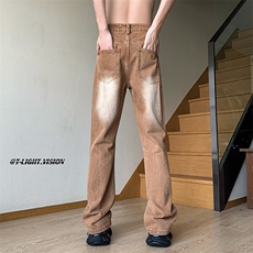 B221美式ins高街小众百搭纯色微喇牛仔裤LK22087-P55控78，男装牛仔裤，电商B221