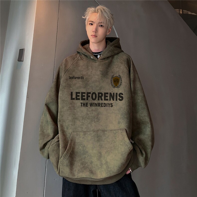 美式脏脏扎染连帽卫衣男春秋季拆牌外套重磅上衣W117-P58图片