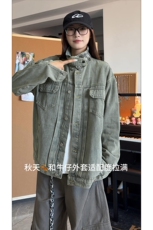 工装文艺街头复古上衣韩版潮流时尚拼接感牛仔外套HY857P70，男装工装外套，电商A102B