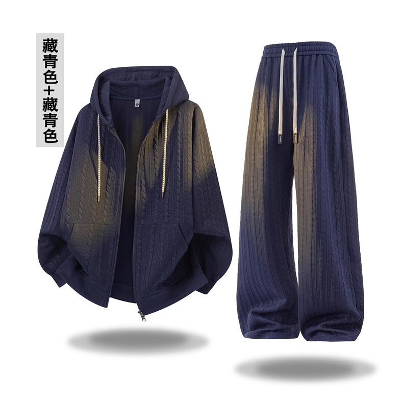 休闲套装男款秋季潮牌连帽卫衣搭配长裤运动两件套，男装休闲套装，星座1013-1