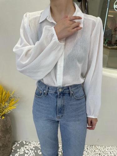 《衬衫》新面料透视白衬衫,女装衬衫,bella