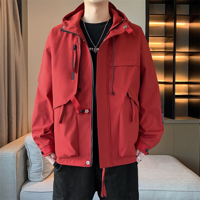 2025春款美式连帽服夹克男港风复古工装外套JK0136-P85,男装夹克,星座308B-2