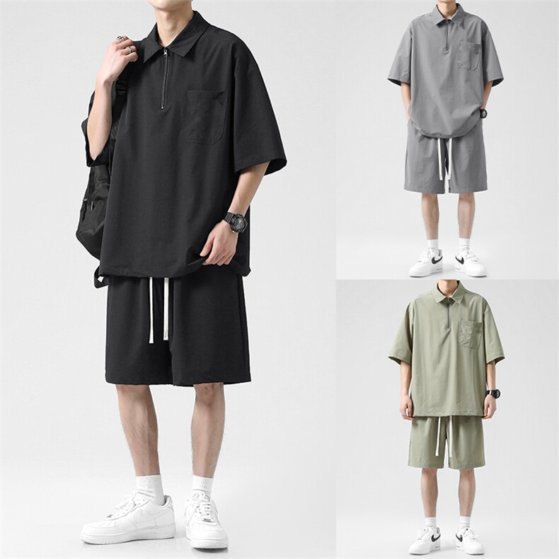 夏季两件套运动潮流冰丝速干休闲套装亲肤柔顺舒适 TZ20-特批65图片