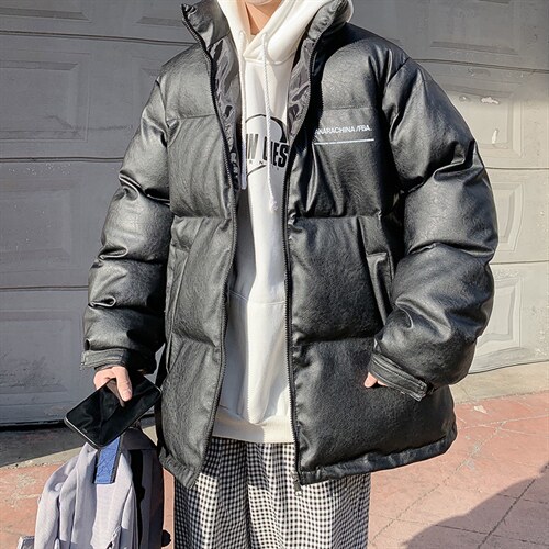 MY907-P118控148大PU皮服版权注册防水防污抗寒保暖服,男装棉衣,电商B359