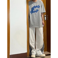 【有货】cleanfit灰色三条杠卫裤男春秋美式vibe裤子K77HH-特P45，男装休闲裤，星座1007（原301D）