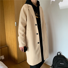 N1079/P100加棉P110秋冬毛呢大衣男中长款过膝风衣大码男士呢大衣，男装毛呢大衣，电商A141