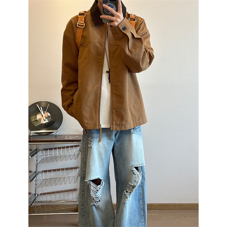 大货5000件休闲复古巴恩风外套秋款工装夹克JK570量大差价大，男装夹克，星座301D-2(原星座1004-1）