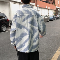 外景风情侣工装夹克扎染夹克男新款港风秋季迷彩外套宽松大码714，男装夹克，星座302B