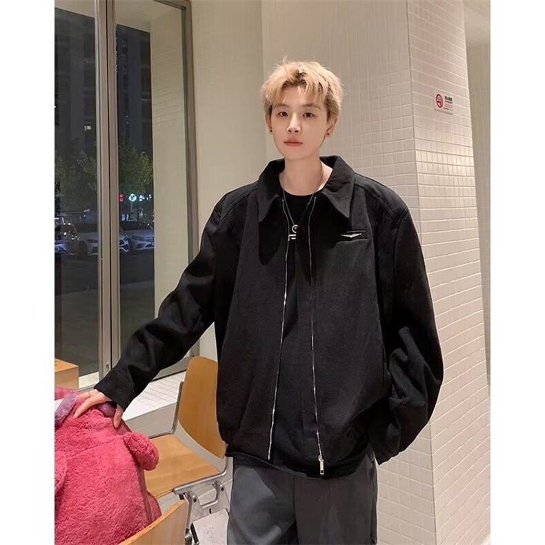 飞行员夹克男春季痞帅高级感美式复古垫肩棒球服外套W6291-P72,男装夹克,星座412-2
