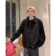 飞行员夹克男春季痞帅高级感美式复古垫肩棒球服外套W6291-P72，男装夹克，星座412-2