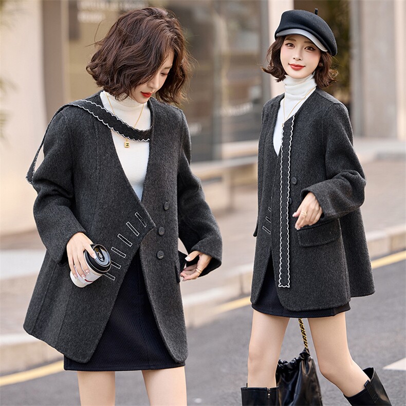 现货~2024冬季新款女装双面呢羊毛大衣西装外套，女装毛呢外套，半夏