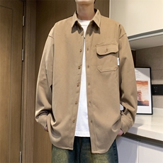F69-P48日系复古工装衬衫外套男2024秋冬新款港风潮牌长袖衬衣，男装衬衫，星座512-6