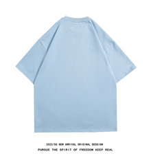 白底夏季新款小众设计感几何图案百搭美式短袖T恤T1078P25控38，男装T恤，电商A247-1