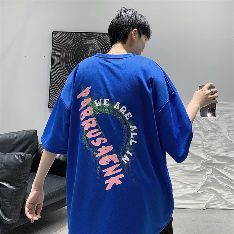 2025夏季原创设计oversize港风宽松休闲T恤B266-DX07-P30,男装T恤,星座B257-1
