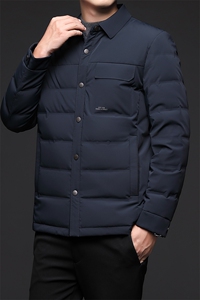 男装2023冬季新款羽绒服中年爸爸装商务休闲白鸭绒保暖男士外套图片