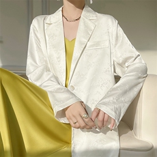 2025春新款提花西装外套女宽松显瘦西服通勤中式国风遮肉显瘦上衣，女装西装，佳绒高端店
