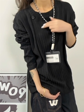 XZ809A/CX611/特P24/控48鱼骨纹设计感领口长袖T恤卫衣，男装T恤，星座809A(原222-1)