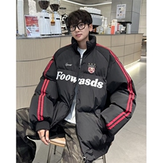 美式复古撞色棉服2024新款加厚保暖棉袄冬季休闲棉衣外套潮M9093，男装棉衣，星座506