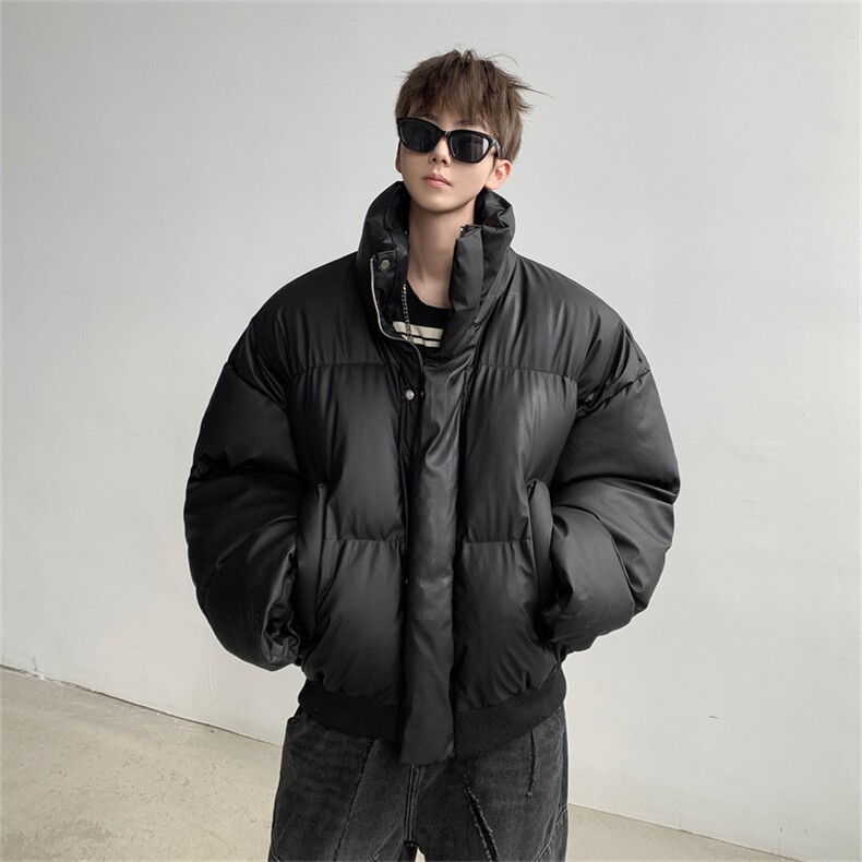 24年新款高级感品质短款皮棉衣立领加厚棉服外套Q9989-特p80,男装棉衣,星座508（原C305）