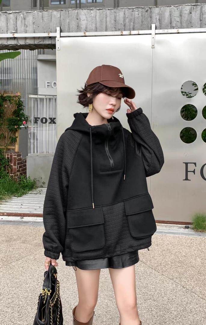 爱美欧，现货，拼接卫衣加厚，女装卫衣/绒衫，爱美欧