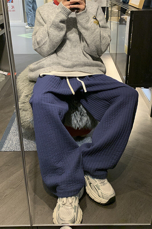 竖条纹夹棉抽绳休闲裤XZ604-K124-特P35控68,男装休闲裤,星座604