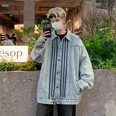 复古做旧牛仔夹克男女潮牌街头宽松休闲百搭情侣外套JK02172-P73，男装夹克，星座308B-2