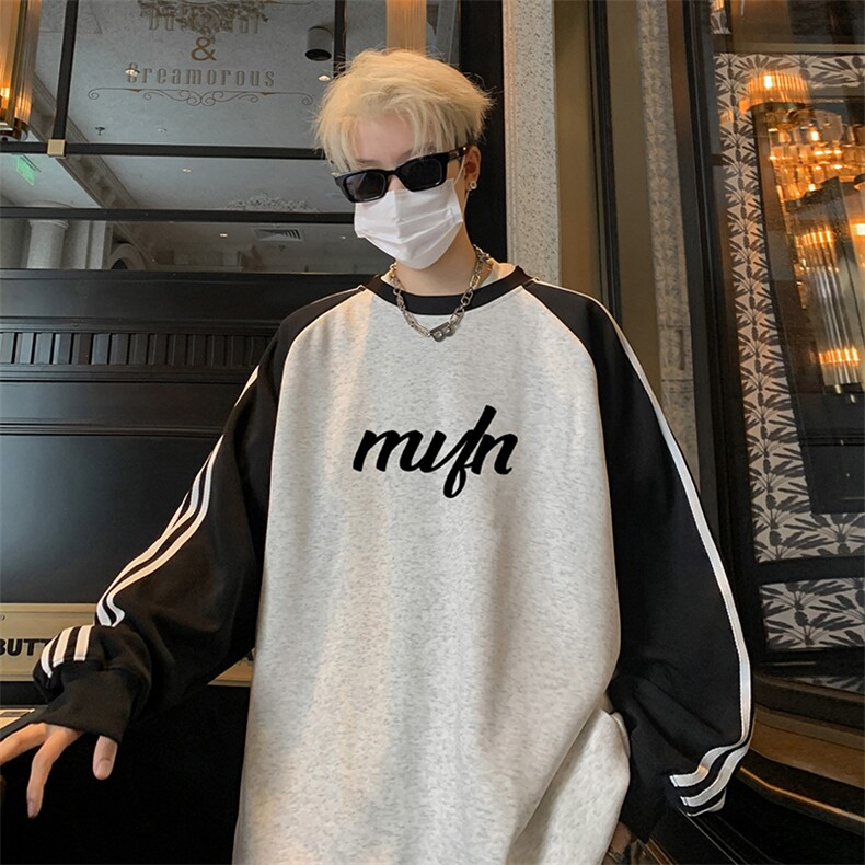 抖音得物供货提供视频秋冬重磅美式宽松织带圆领卫衣0709,男装卫衣,电商A486