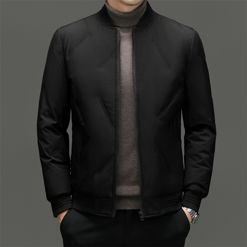 秋冬季短款羽绒服男士轻薄保暖棒球服上衣休闲茄克防水外套男,男装羽绒服,钱塘6003（原4033）
