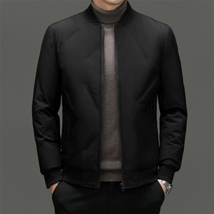 秋冬季短款羽绒服男士轻薄保暖棒球服上衣休闲茄克防水外套男图片