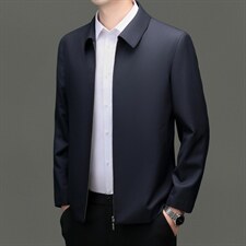 XL-N82203秋冬新款男士夹克翻领商务休闲领导服男装纯色羊毛外套，男装夹克，电商B360