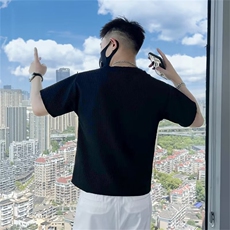 华夫格T恤男短袖潮牌痞帅夏季半袖男装2023休闲体恤上衣T220，男装T恤，星座1116A-2（原606A-1）