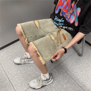 美式vibe裤子高街水洗牛仔裤男设计感小众拉链裤D6667P36图片