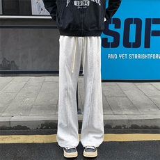 已下单10w件2026春季新款华棉320g重磅休闲微喇裤K24132特P19控48，男装休闲裤，电商A001